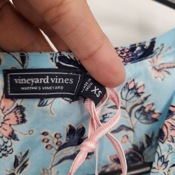 Vineyard Vines Marina Poplin Flutter Sleeve Top Women Size XS NWT Floral Print - Picture 5 of 12